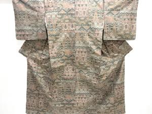 抽象模様織り出し手織り紬着物